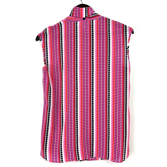 Maison Common Munich Womens Pink Polka Dot Sleeveless Blouse Sz 38 US M 1201R3 - Picture 5 of 12